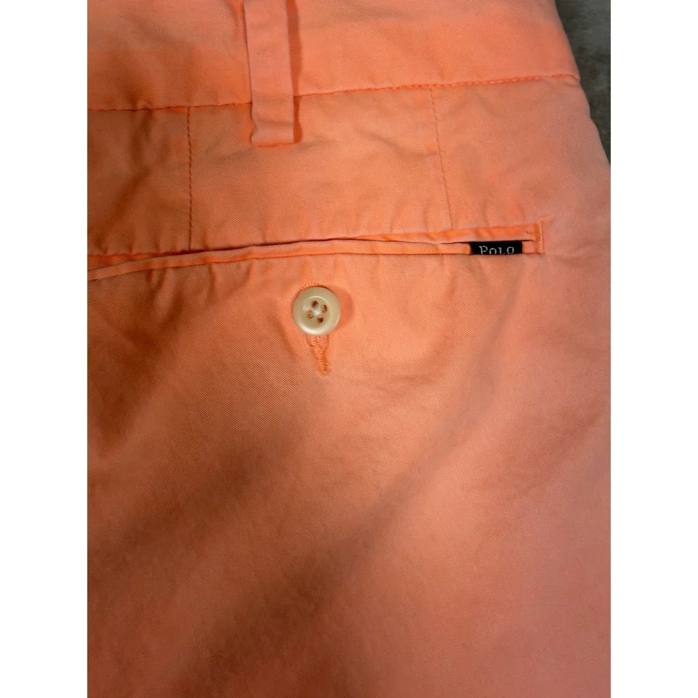 Polo Ralph Lauren Mens 31 Orange Pima Cotton Chino Shorts Classic Fit Preppy